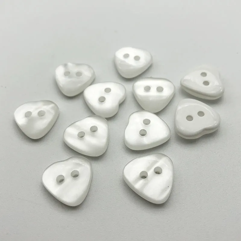 11mm Colorful Square Heart Flower Resin Buttons 100pcs