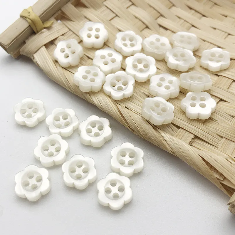 11mm Colorful Square Heart Flower Resin Buttons 100pcs