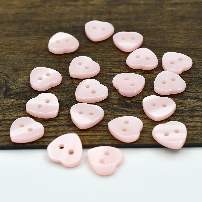 11mm Colorful Square Heart Flower Resin Buttons 100pcs