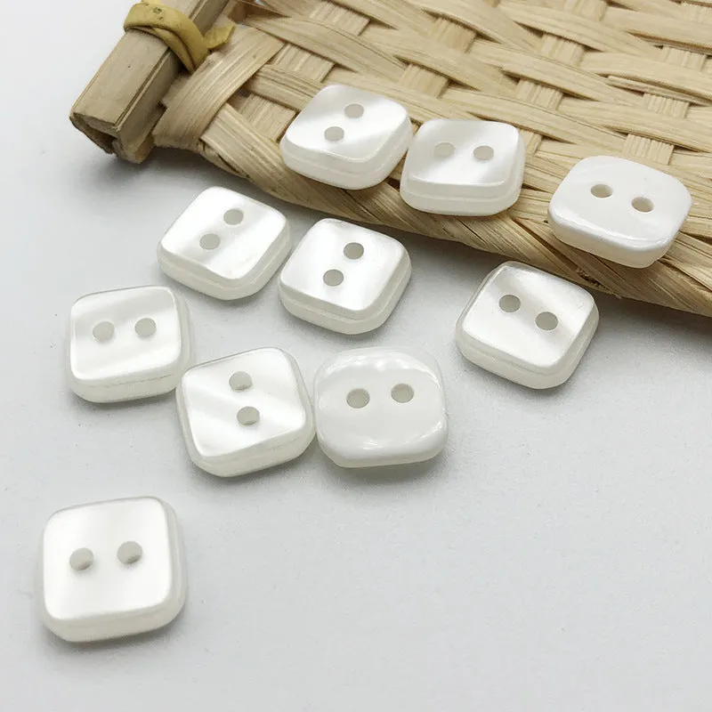 11mm Colorful Square Heart Flower Resin Buttons 100pcs