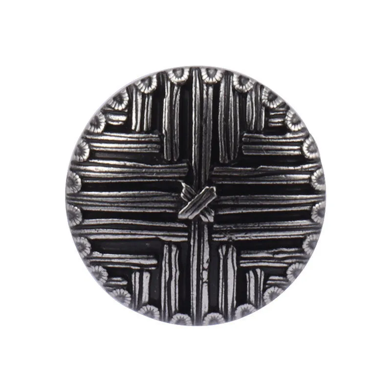 17.5/22.5mm Korean Style Metal Striped Buttons Vintage Gold Silver for Coats 3pcs
