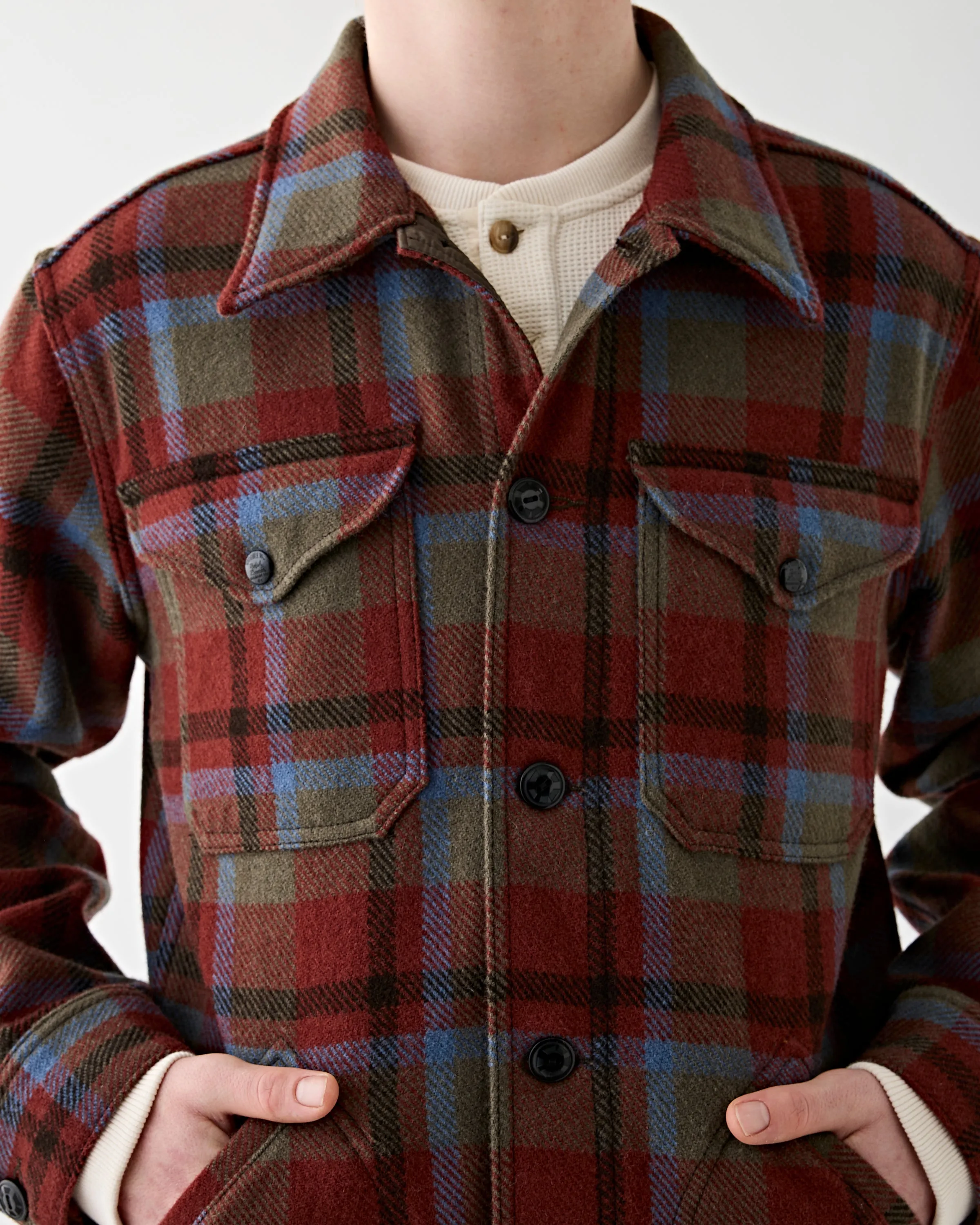Ace Cruiser Shirt Jacket Maroon Plaid Ltd. Edit.