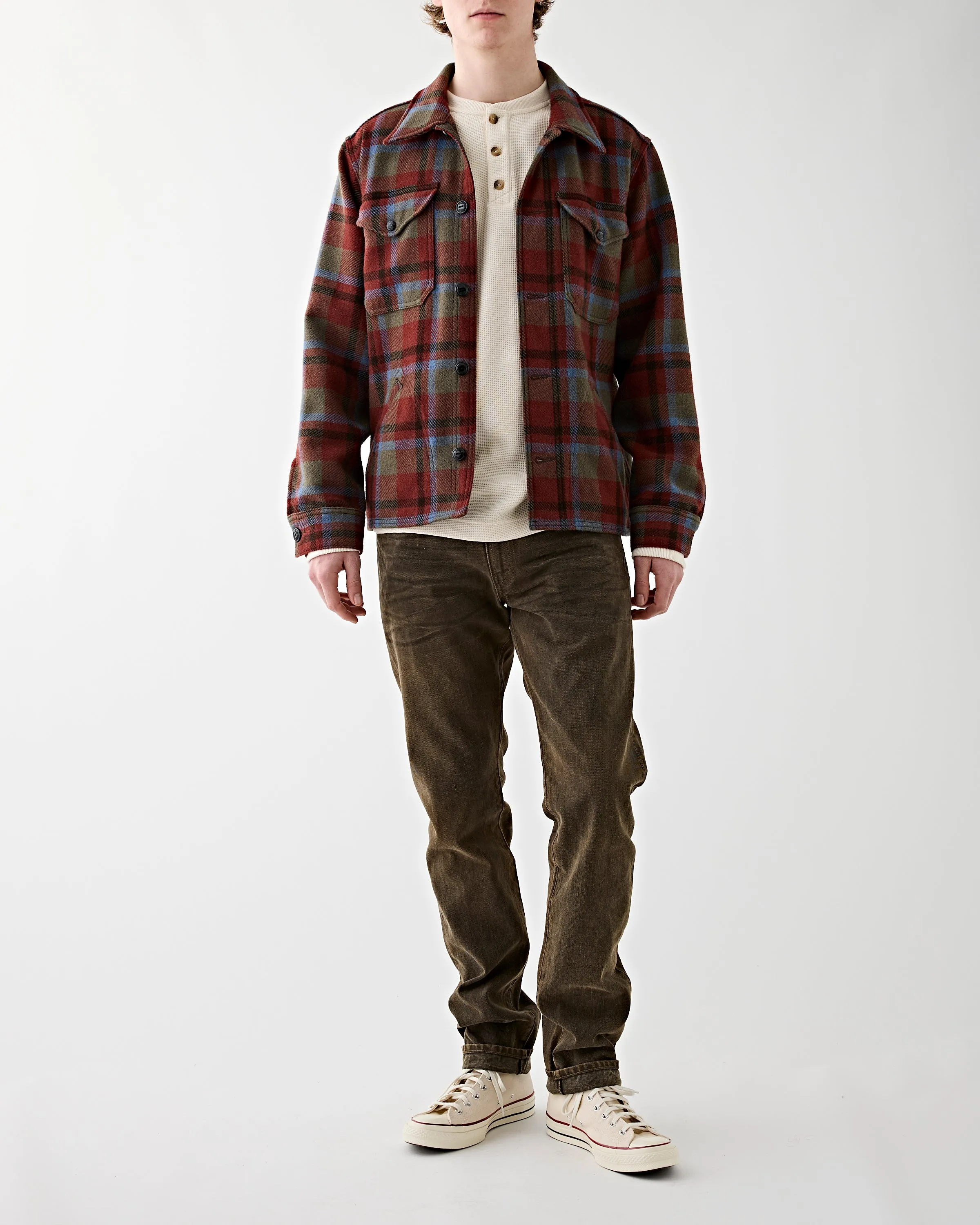 Ace Cruiser Shirt Jacket Maroon Plaid Ltd. Edit.