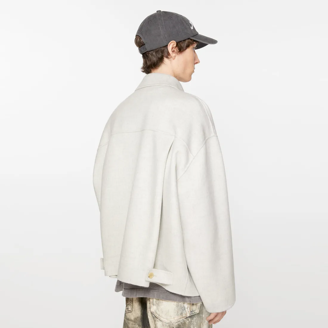 Acne Studios Wool Jacket White Grey Melange