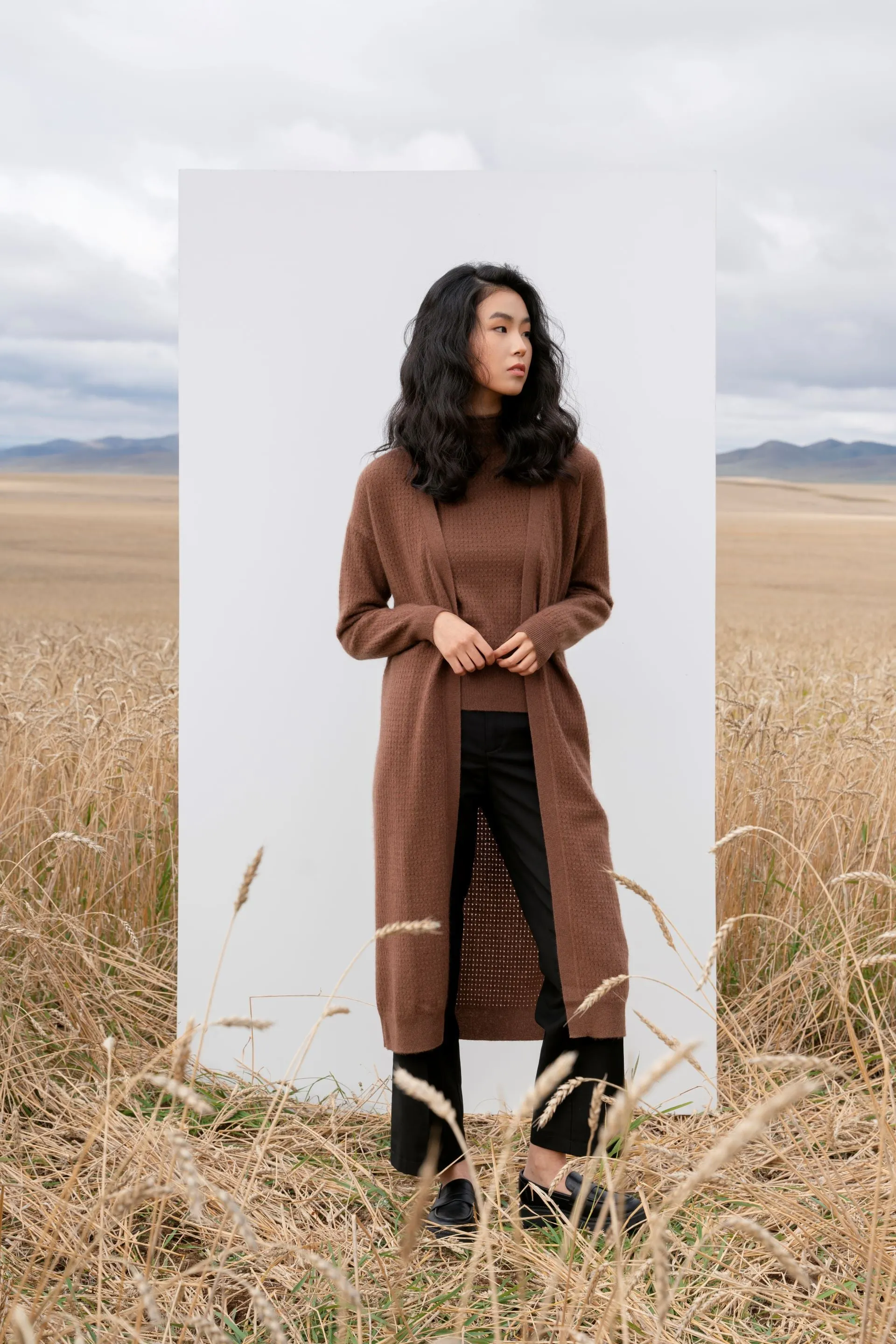 Ajour Open-Front Cardigan
