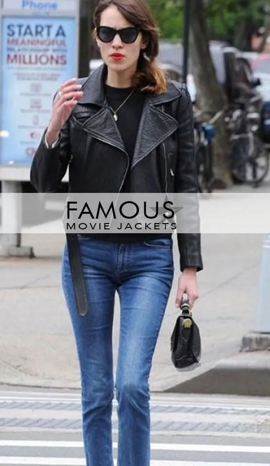 Alexa Chung Black Leather Jacket