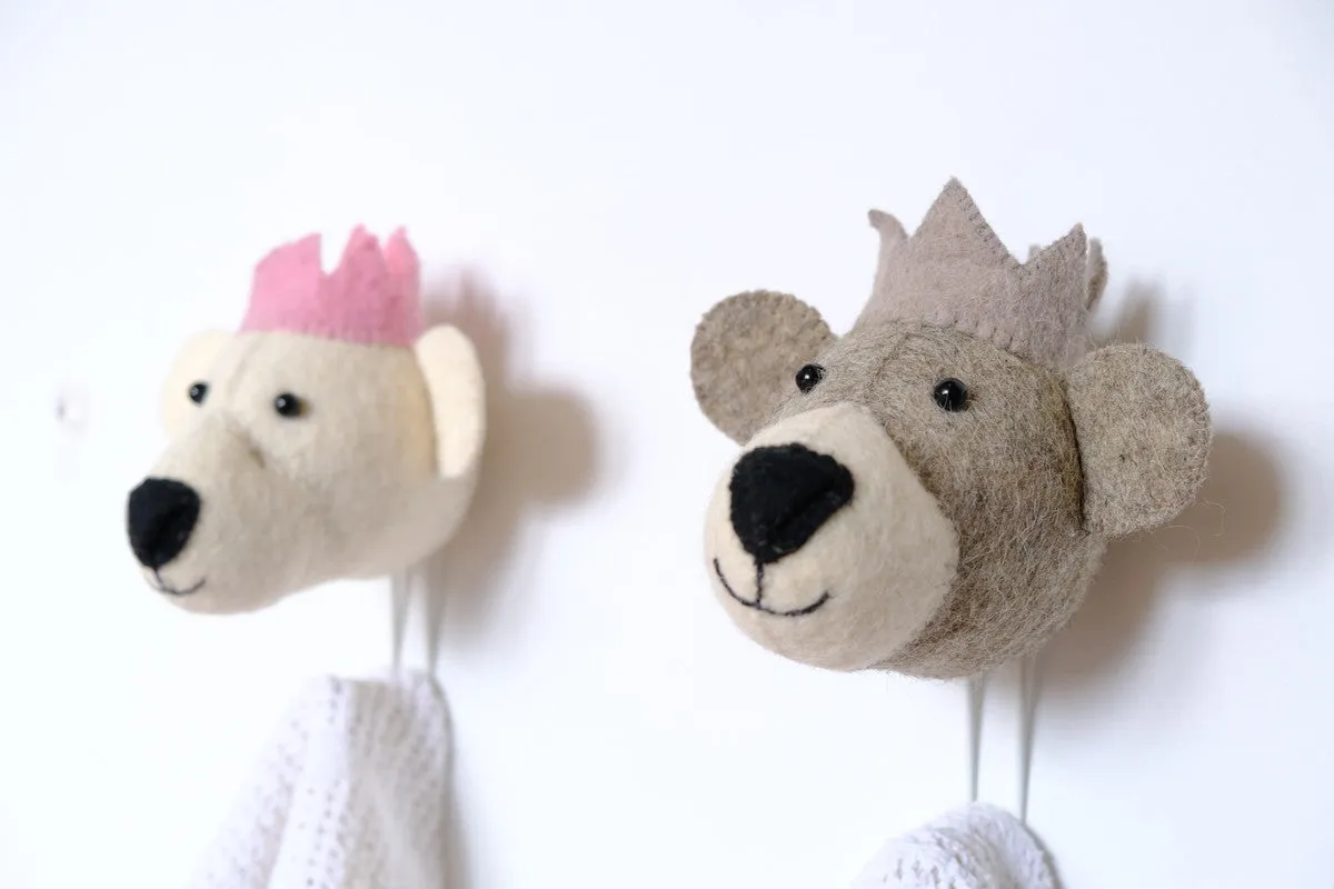 Baby Bear with Blue Crown Coat Hook