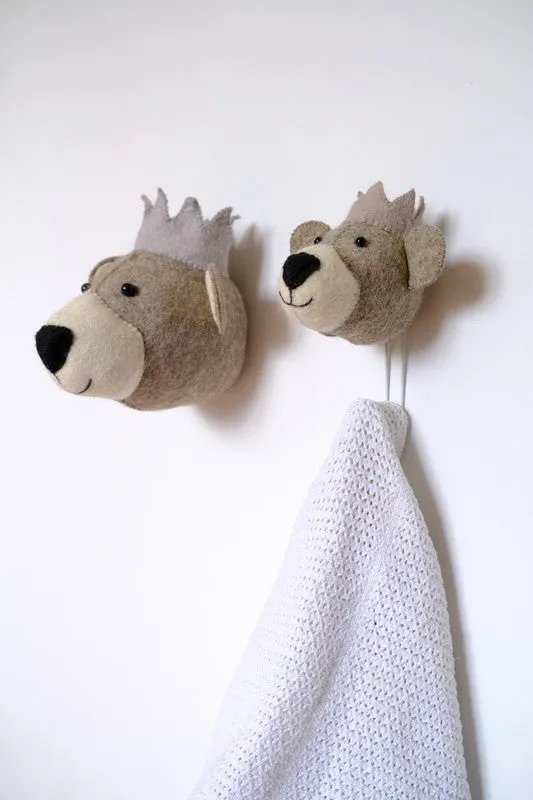 Baby Bear with Blue Crown Coat Hook