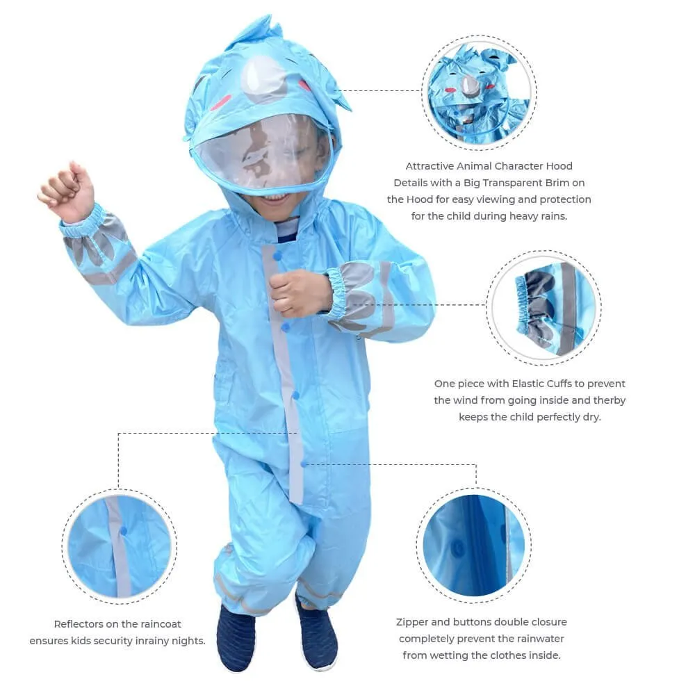 Big Blue Hippo Playsuit Raincoat