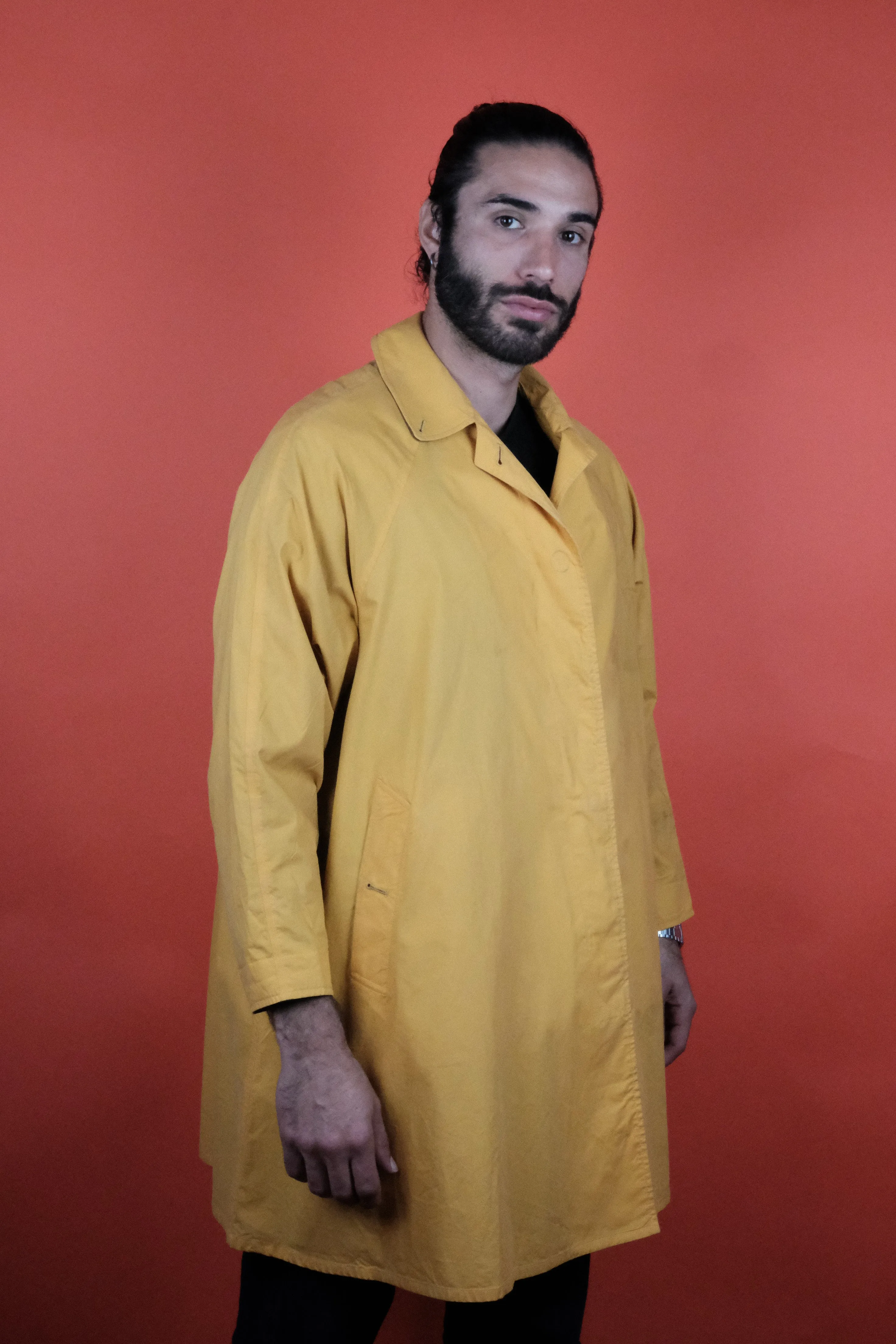 Burberrys' Made in England Short Yellow Cotton Coat 'M'