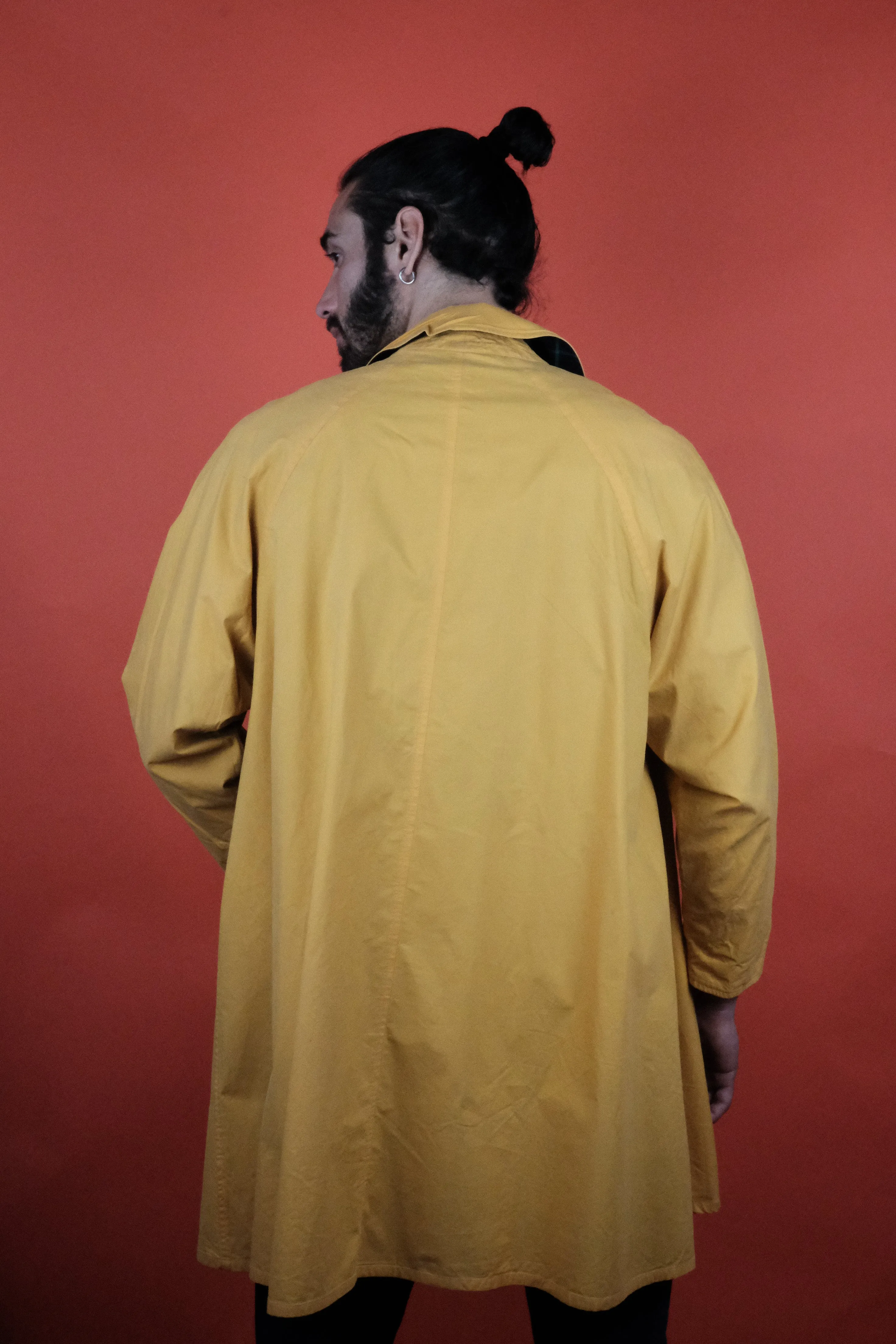 Burberrys' Made in England Short Yellow Cotton Coat 'M'