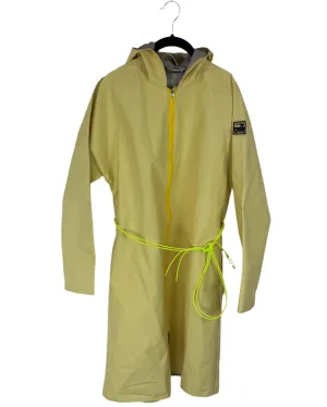 Butter Yellow Long Raincoat With Bungee Belt - Size 8/10