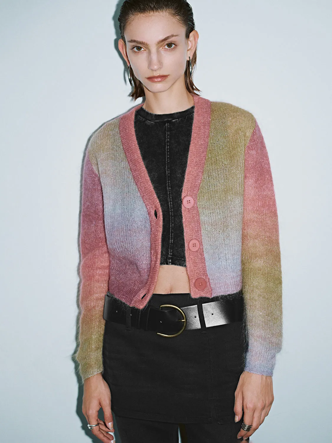 Button Up V-Neck Knitted Cardigans
