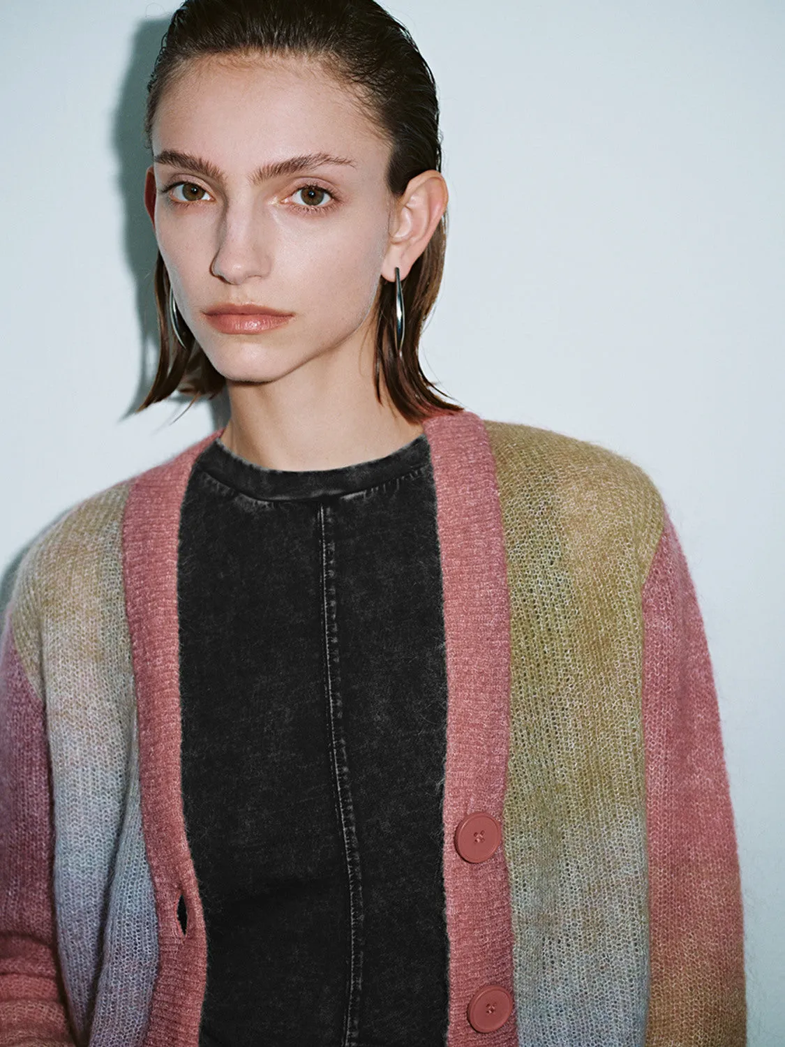 Button Up V-Neck Knitted Cardigans