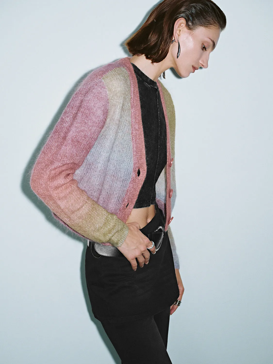 Button Up V-Neck Knitted Cardigans