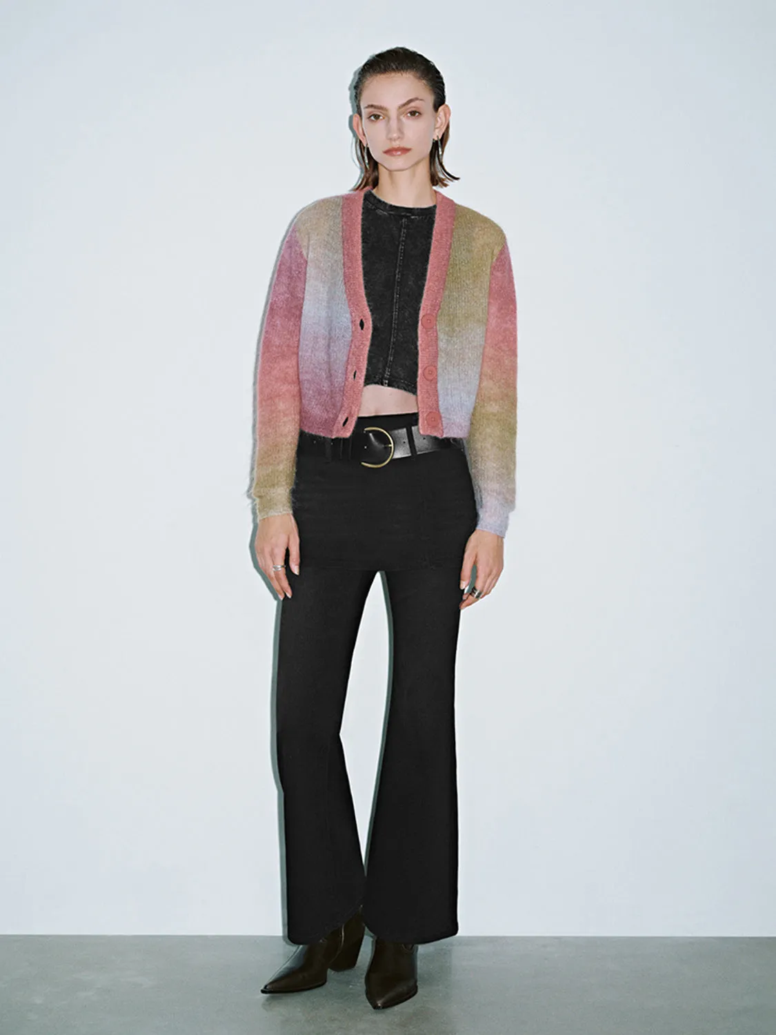 Button Up V-Neck Knitted Cardigans