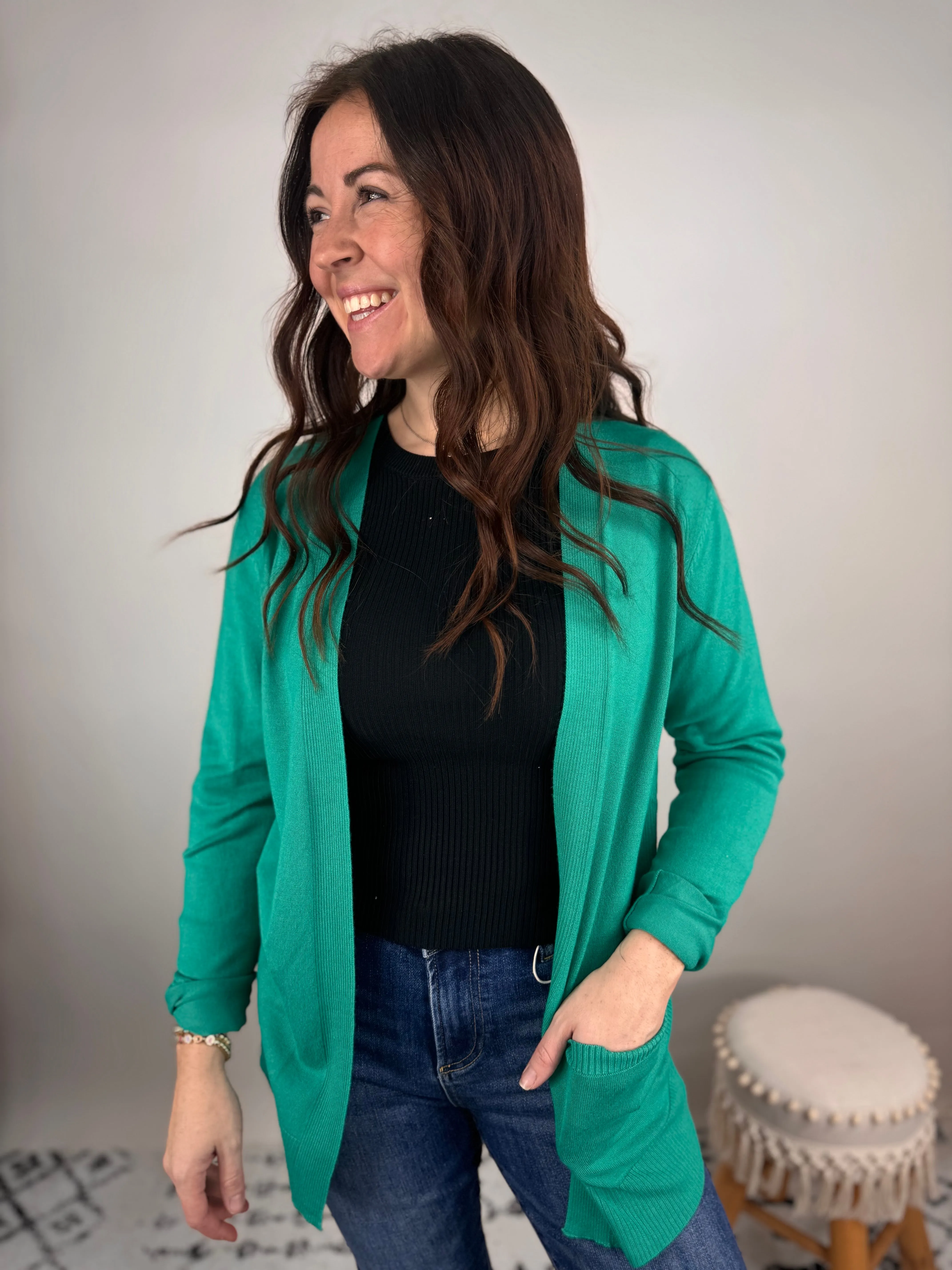 Change The Game Kelly Green Cardigan