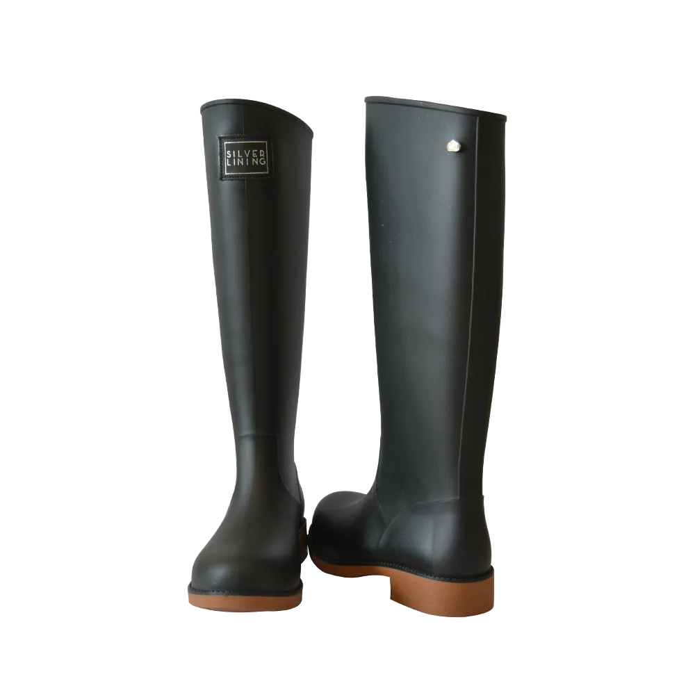 Classic Black and Toffee Gumboot
