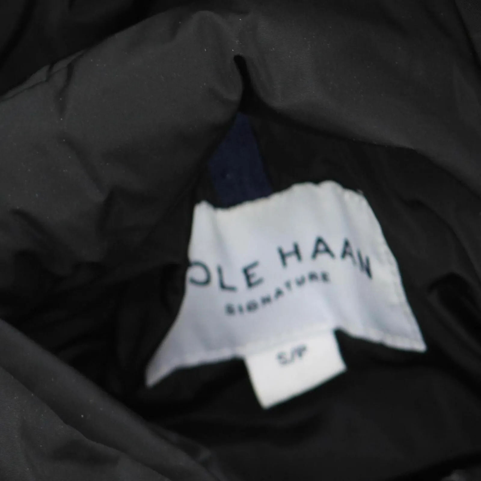 Cole Haan Womens Dramatic Hood Down Alternative Outerwear Coat Deep Black S
