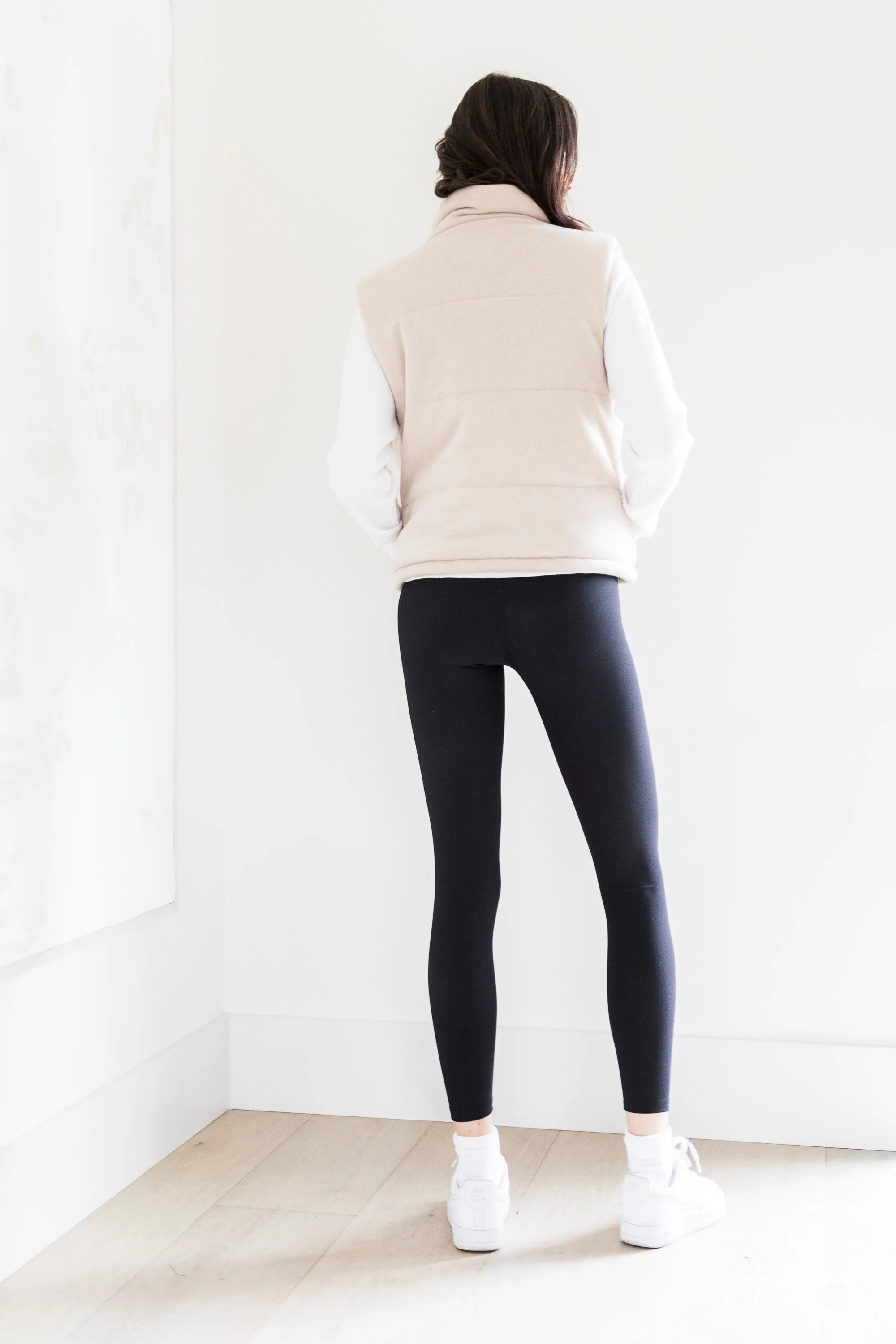 Cora Knit Puffer Vest in Oat