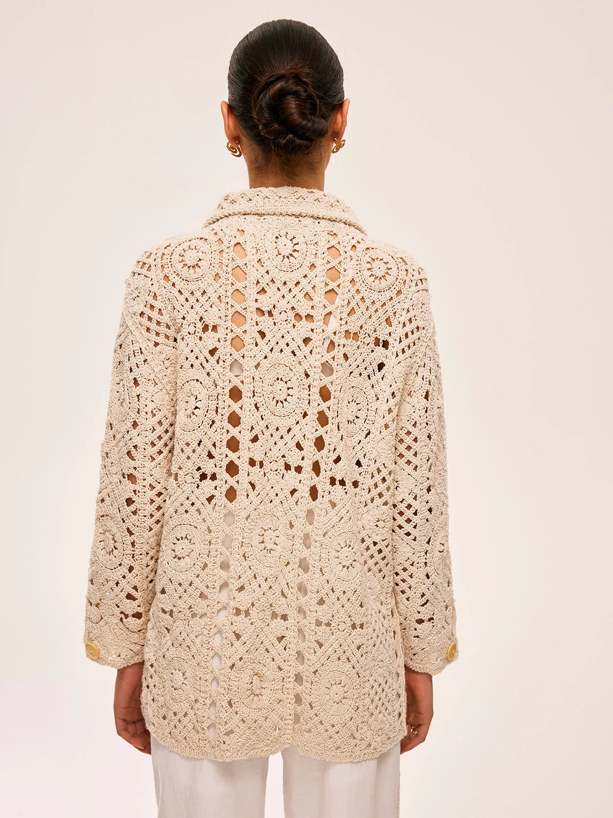 Crochet Button Detail Cardigan