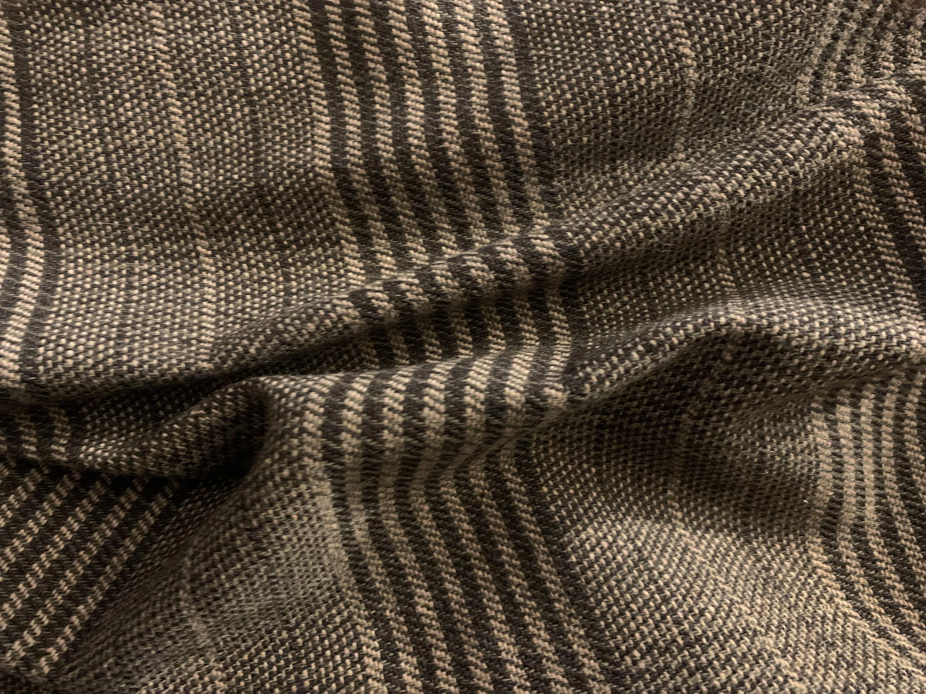 Dark Brown Plaid Wool
