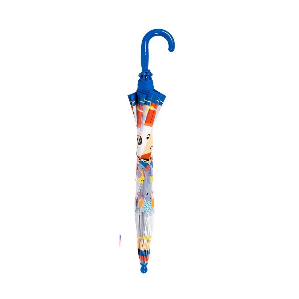 Dome Style Panda Police Transparent Blue Umbrella for Kids