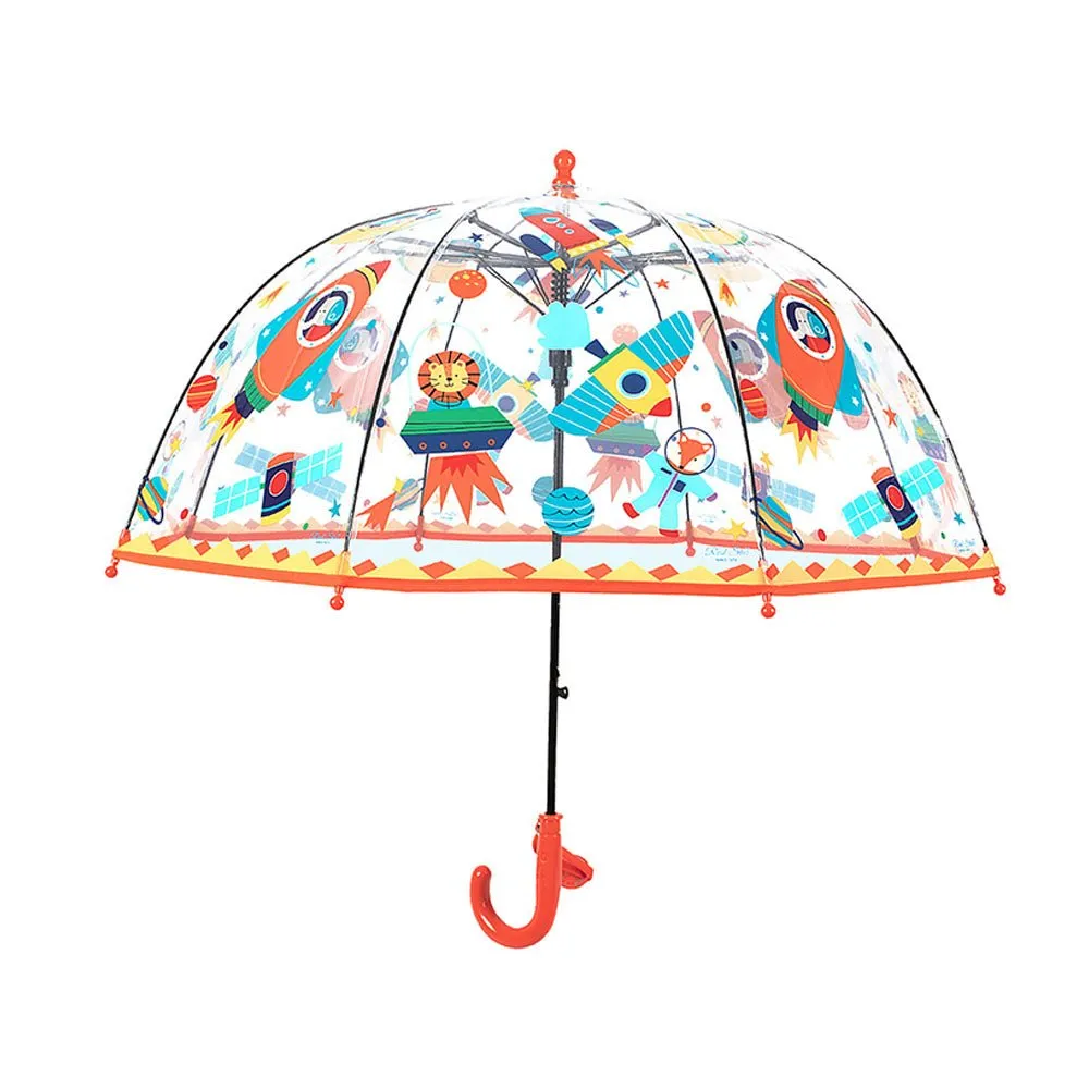 Dome Style, Rocket theme Transparent Umbrella for Kids