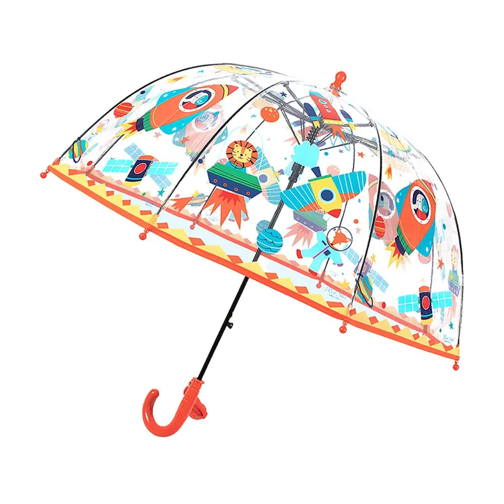 Dome Style, Rocket theme Transparent Umbrella for Kids