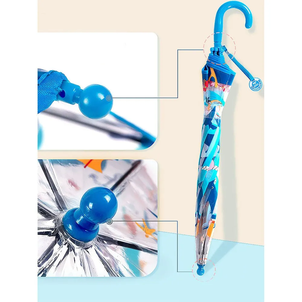 Dome Style, Sea Octopus theme Transparent Umbrella for Kids
