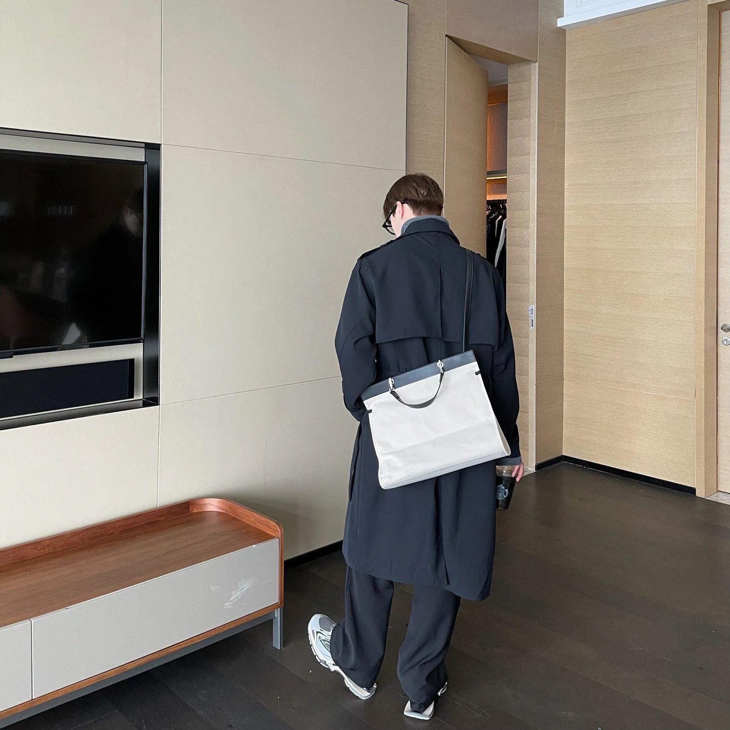 Double-Breasted Belted Long Trench Coat