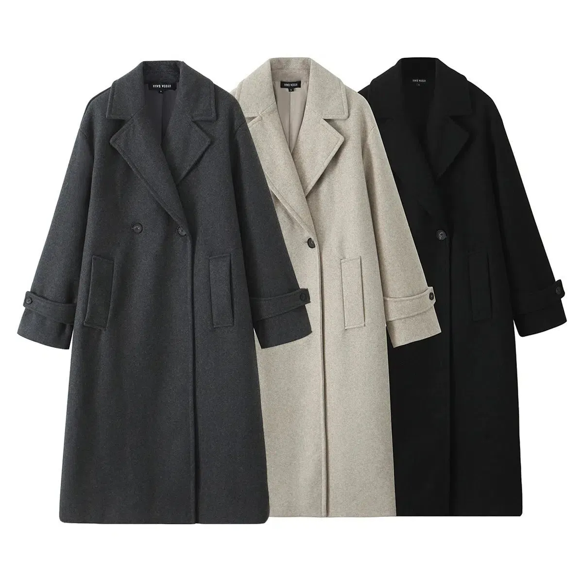 Double-Breasted Pockets Wool Coat