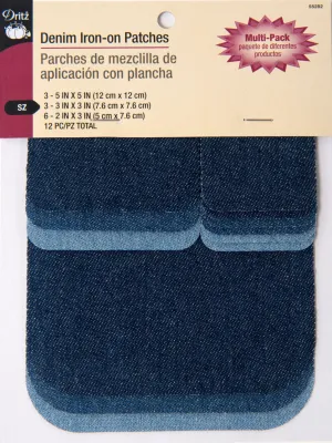 Dritz Denim Iron-On Patches - 12 patches