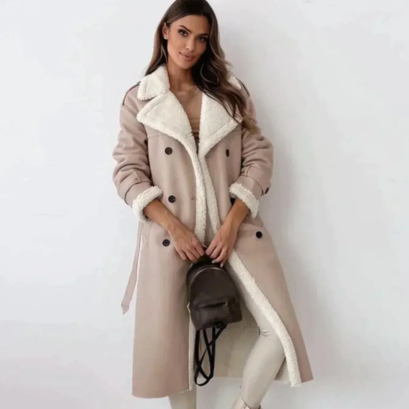 Elegant Belted Leather Jacket – Chic and Timeless
