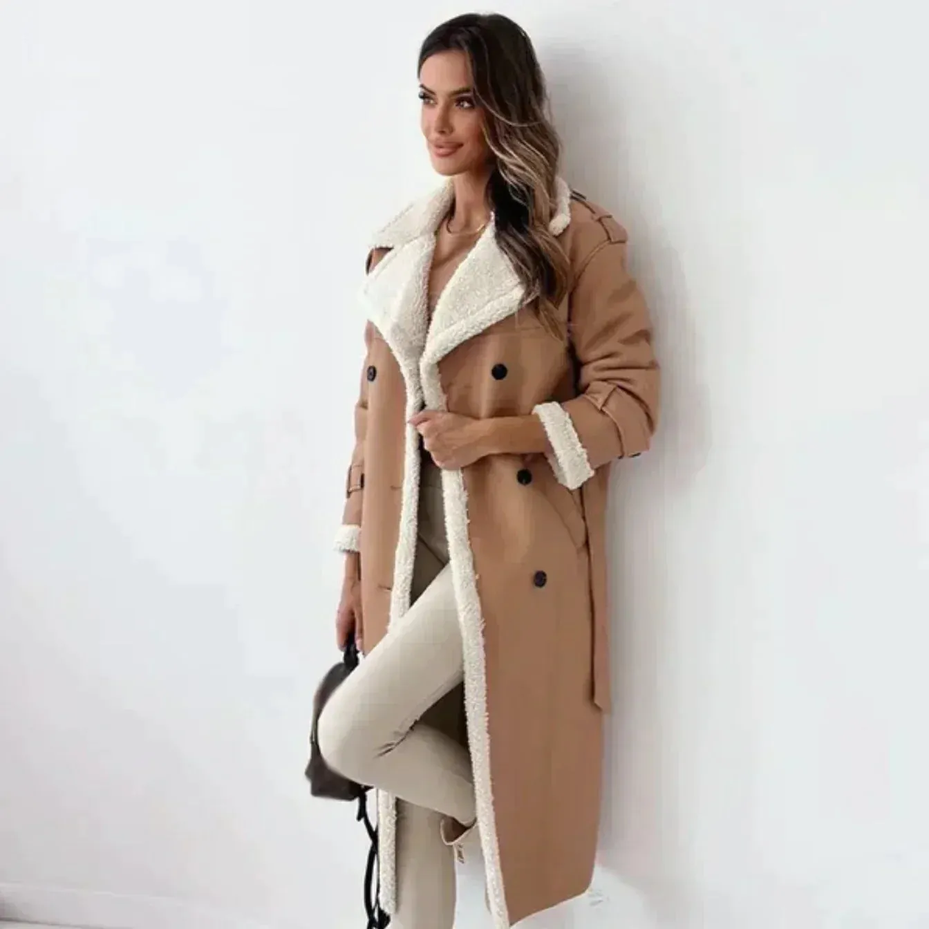 Elegant Belted Leather Jacket – Chic and Timeless