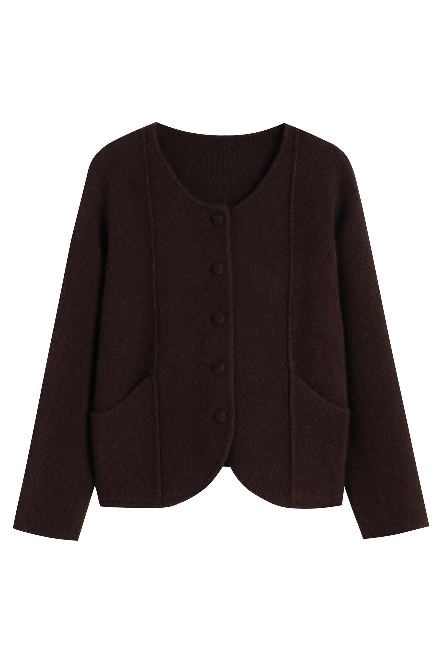 Eloise Wool And Raccoon Yarn Cardigan - Brown