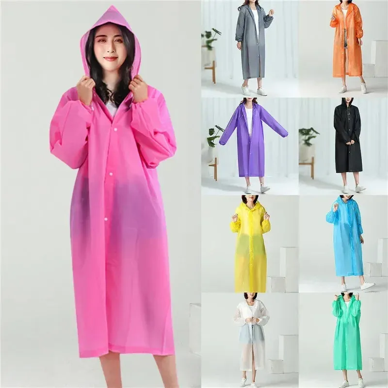 Extended Adult Raincoat - Premium EVA Thickened Waterproof Reusable Fashion Raincoat