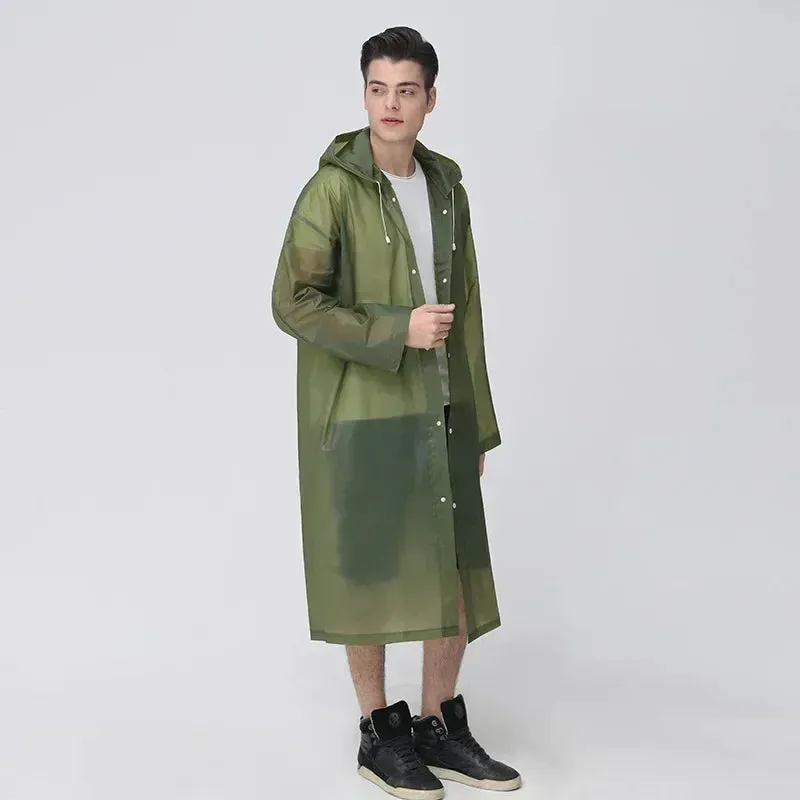 Extended Adult Raincoat - Premium EVA Thickened Waterproof Reusable Fashion Raincoat