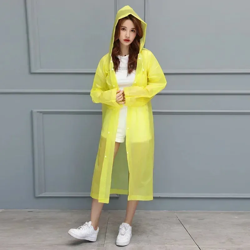 Extended Adult Raincoat - Premium EVA Thickened Waterproof Reusable Fashion Raincoat