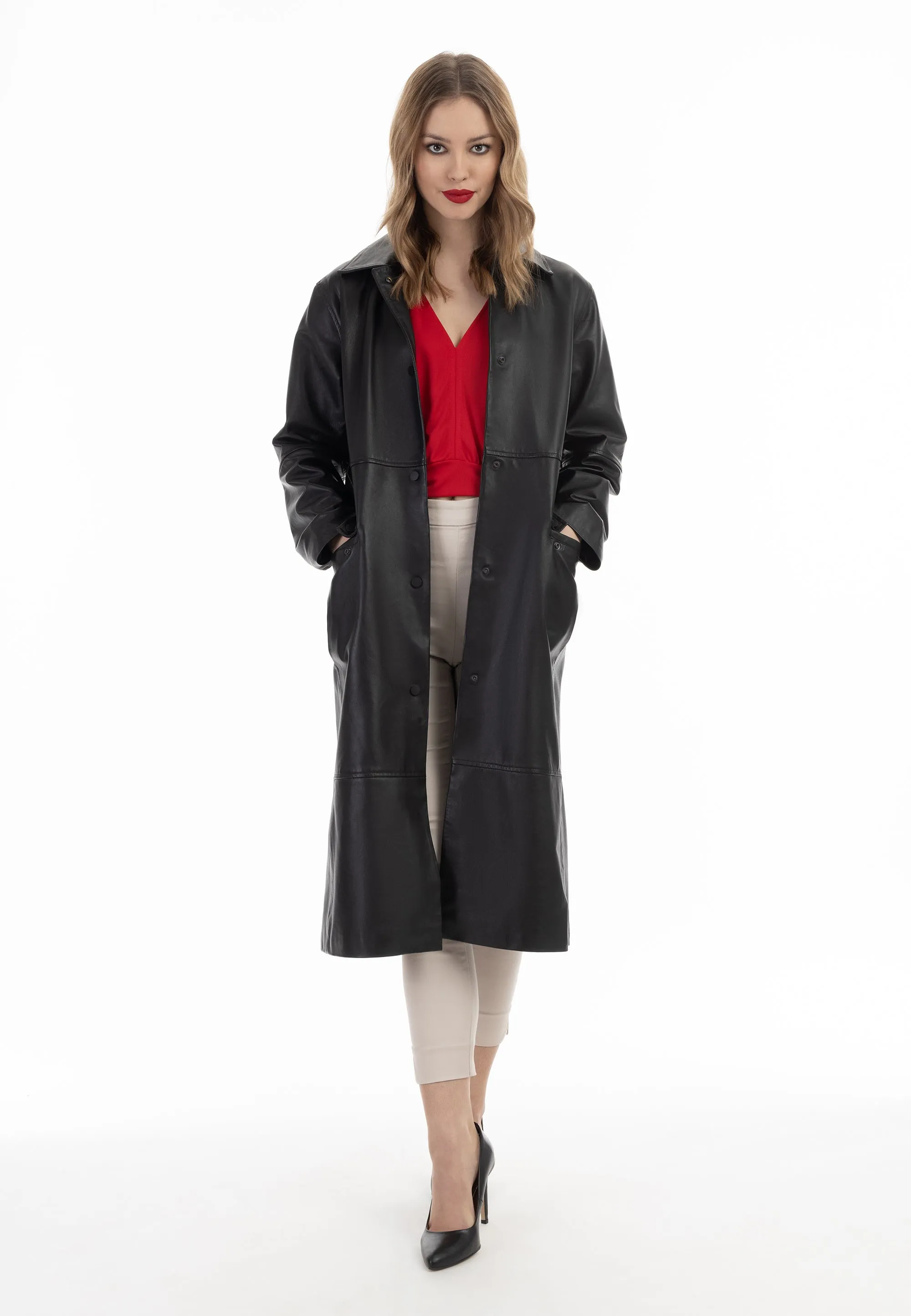 faina Women's Leather Coat