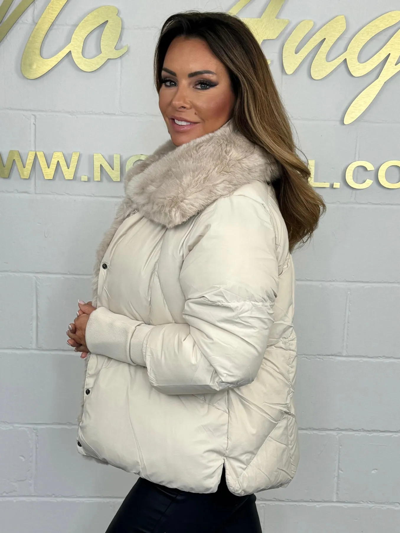 Faux Fur Collar Puffer Coat (2 Colours)