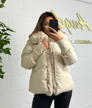 Faux Fur Collar Puffer Coat (2 Colours)