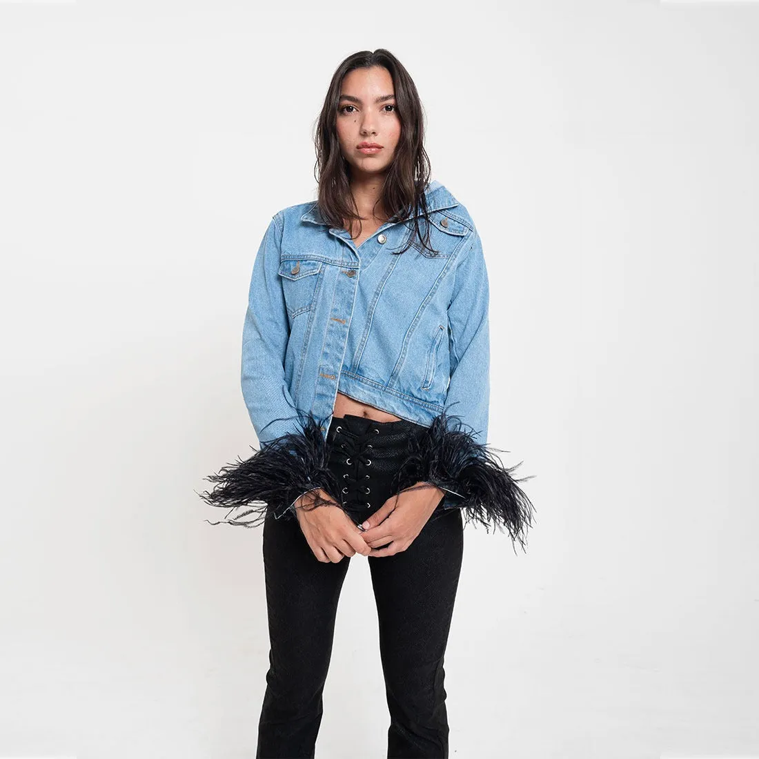Feathers Denim Jacket