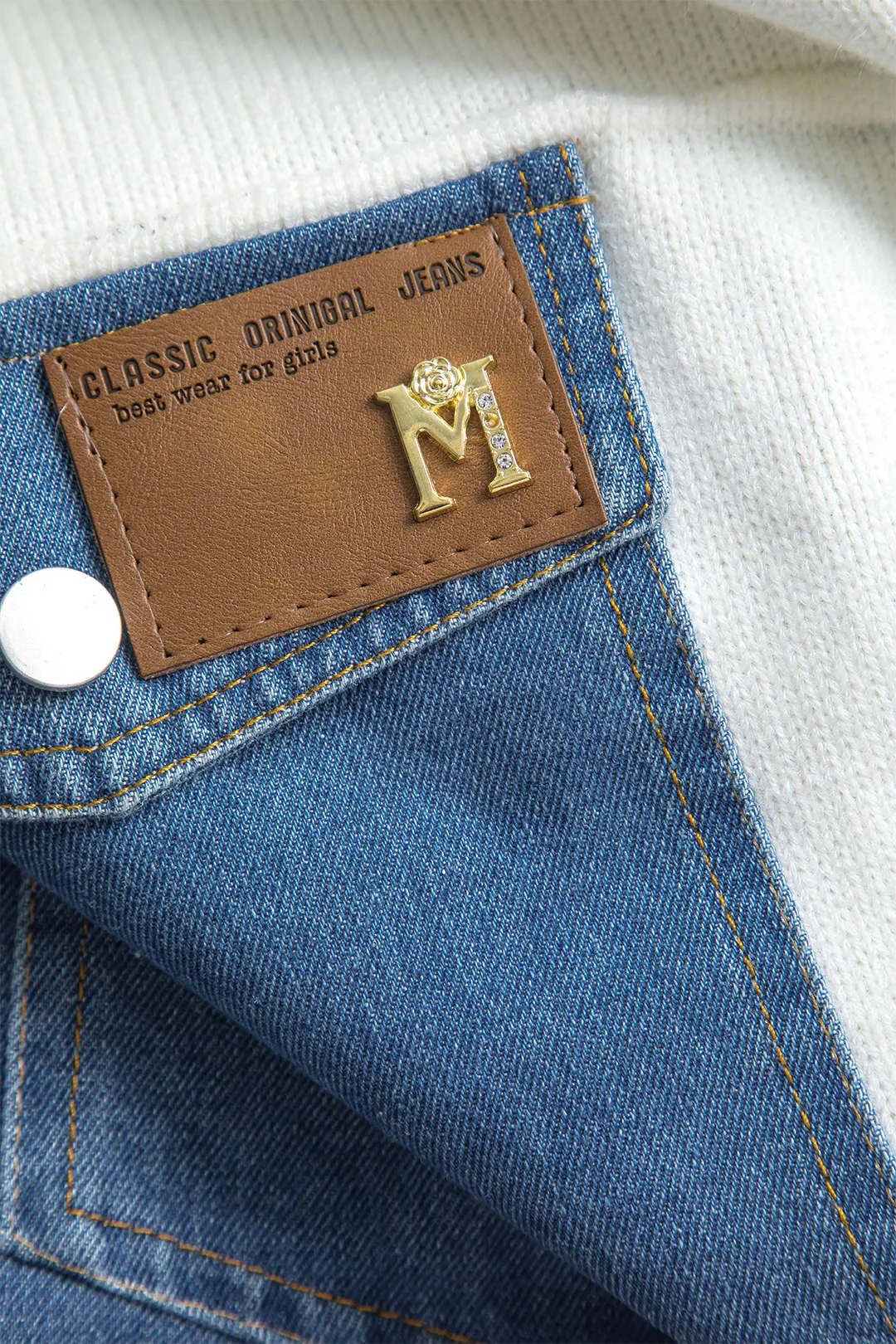 Felicity - Stylish Denim Accents Woman's Cardigan