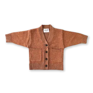 Fleck Yarn Pocket Cardigan - Tawny