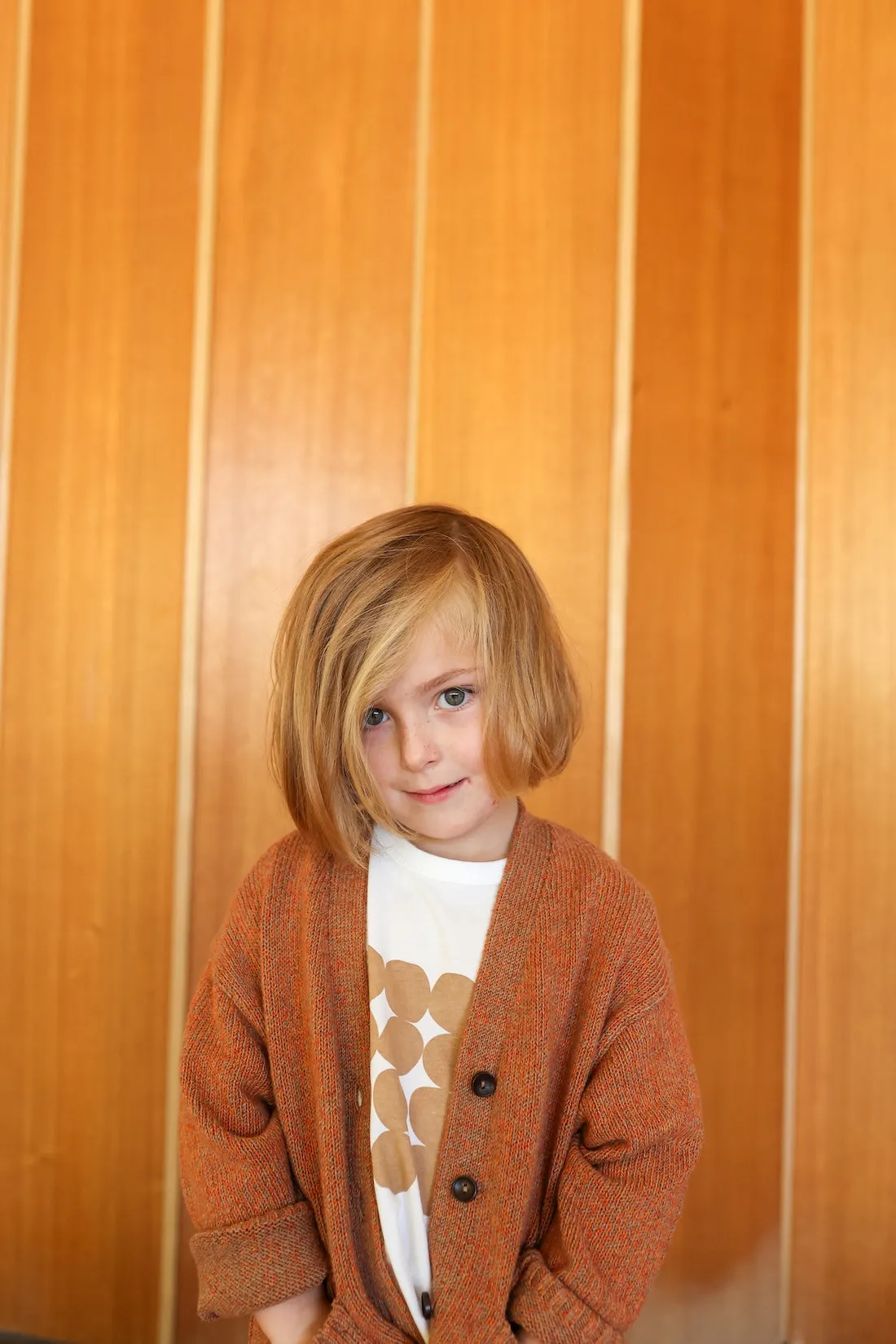 Fleck Yarn Pocket Cardigan - Tawny