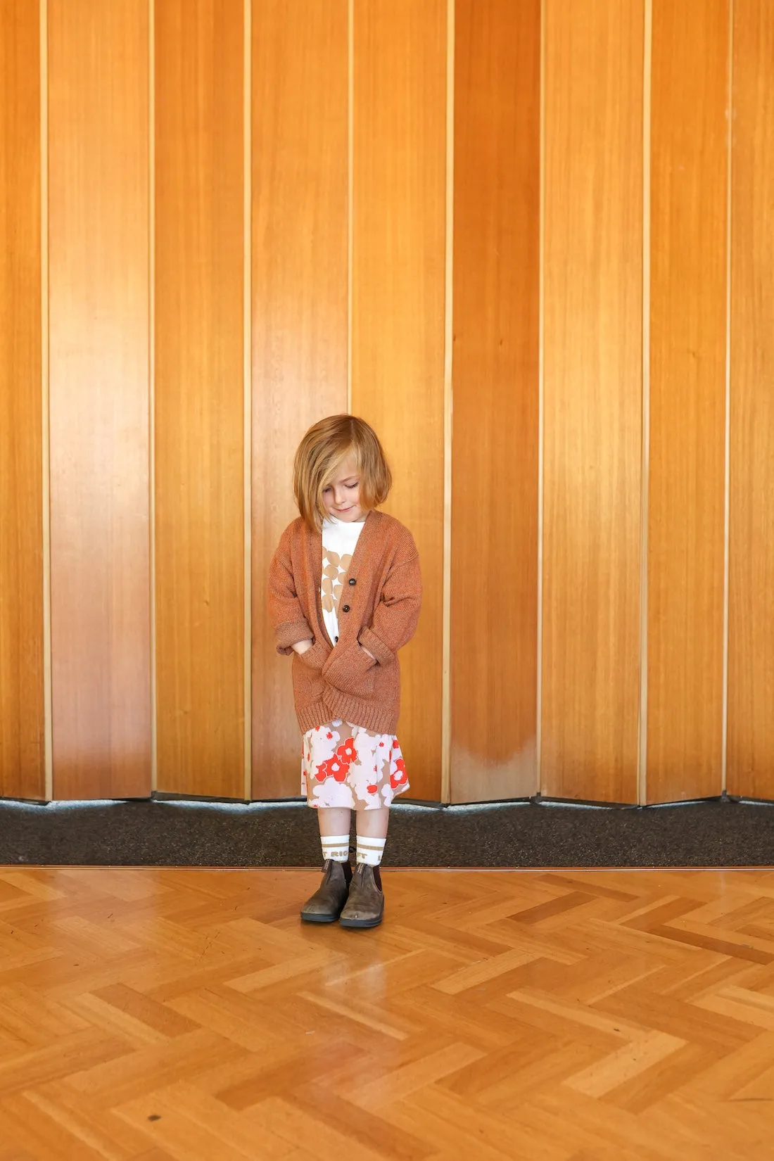 Fleck Yarn Pocket Cardigan - Tawny