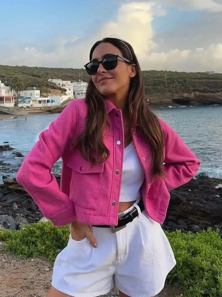 Functional Cropped Bomber Jacket for Women