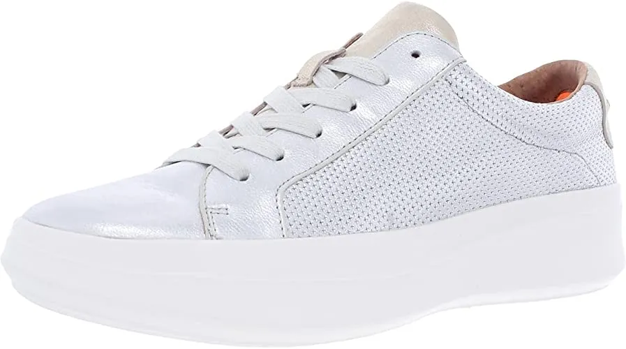 Gentle Souls by Kenneth Cole Women's Rosette Platform Sneaker, Silver, 8.5 M US