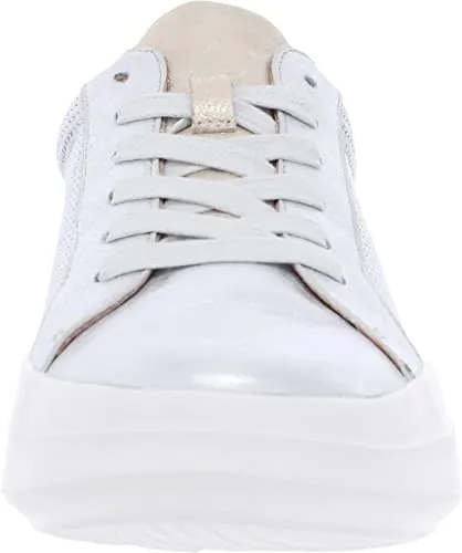 Gentle Souls by Kenneth Cole Women's Rosette Platform Sneaker, Silver, 8.5 M US